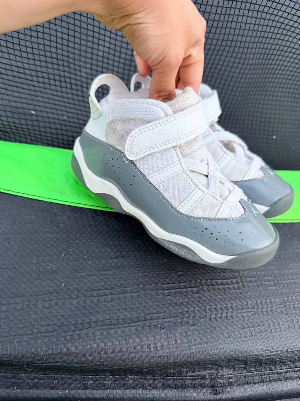 Jordan Kids' Light Gray and Dark Gray High-Top Sneakers